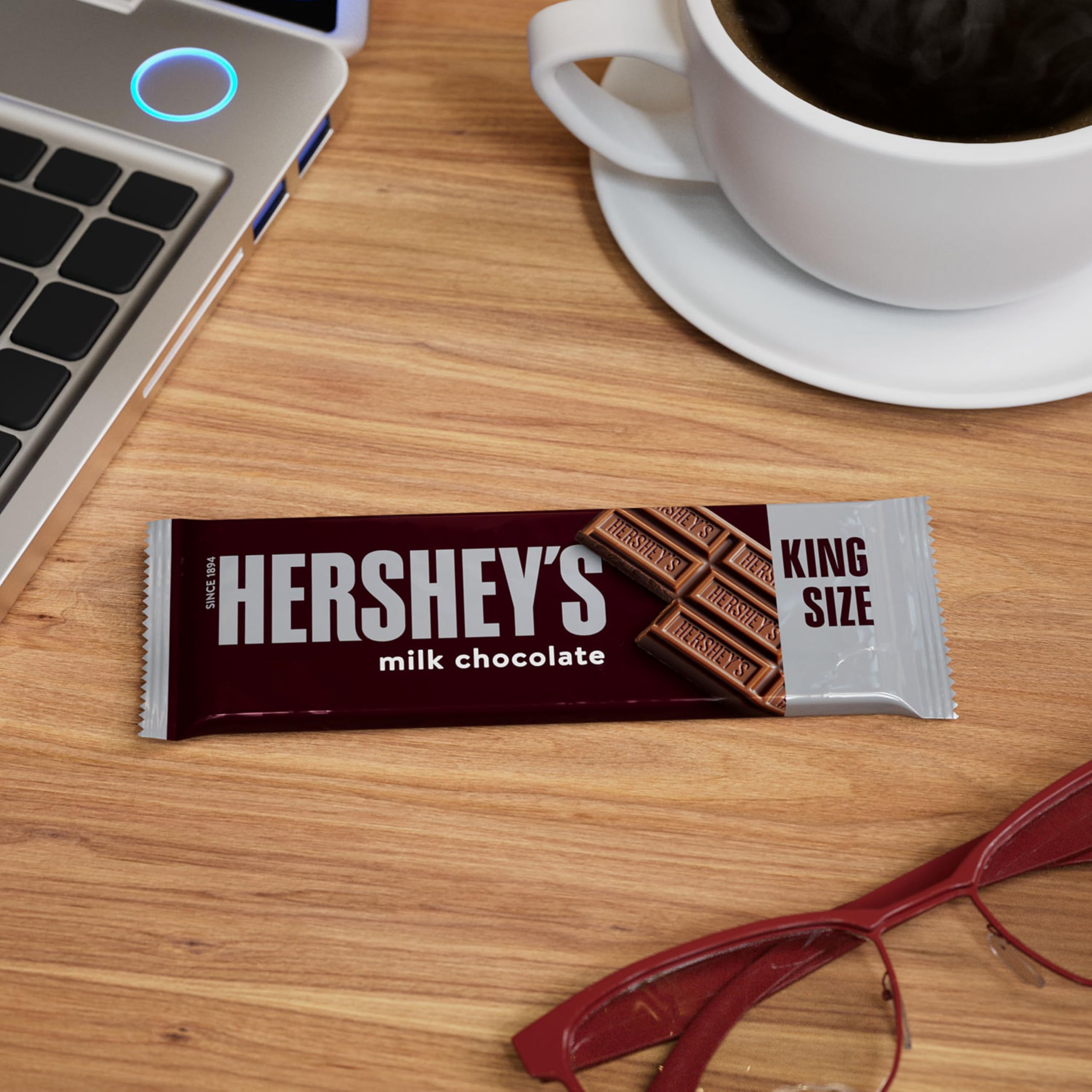 HERSHEY'S Milk Chocolate bars displayed at a concession stand.
