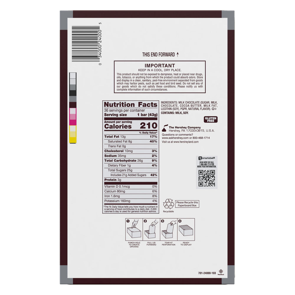 HERSHEY'S Milk Chocolate Bars family snack setup for celebrations and everyday treats.