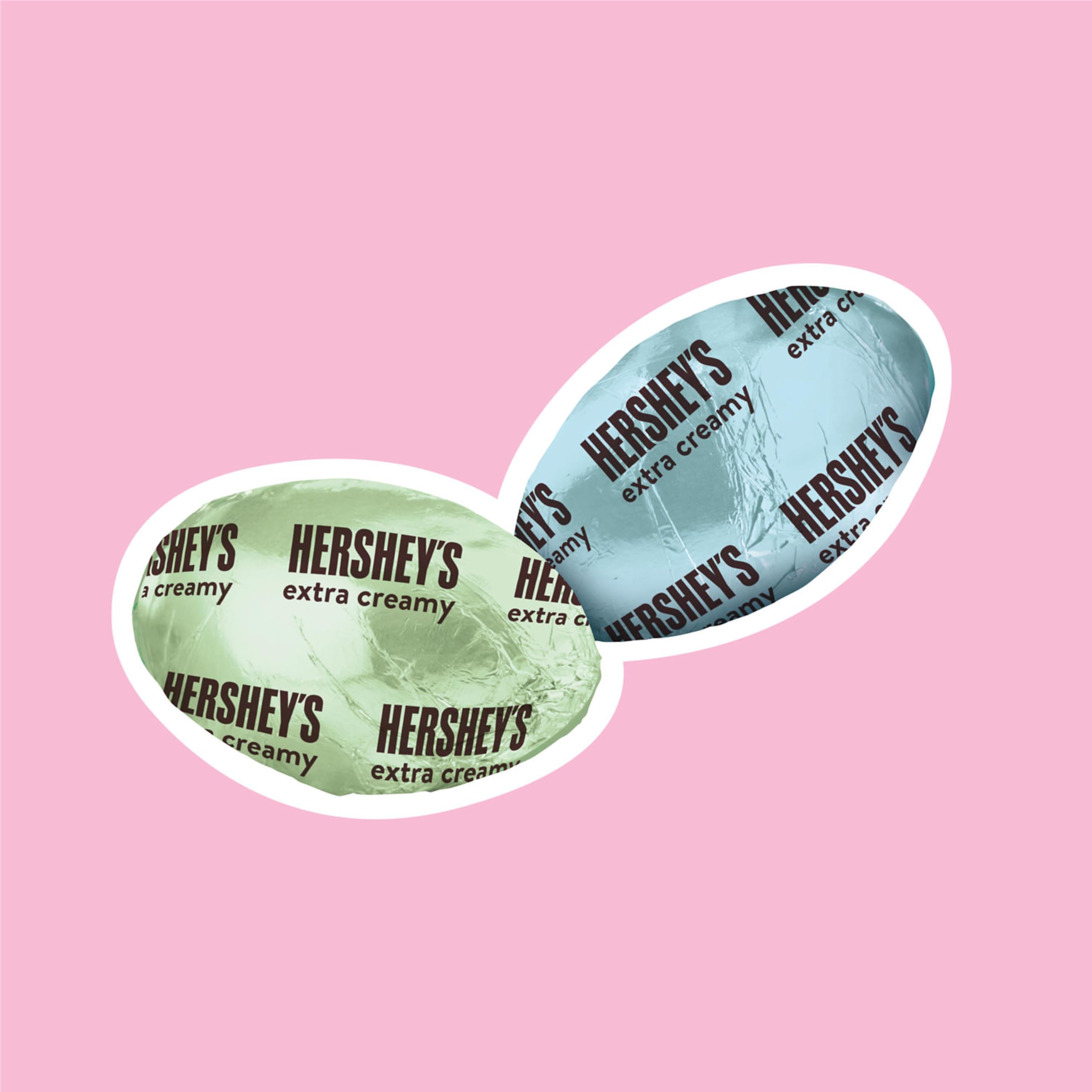 Hershey's milk chocolate eggs seasonal treats in pastel wrappers.