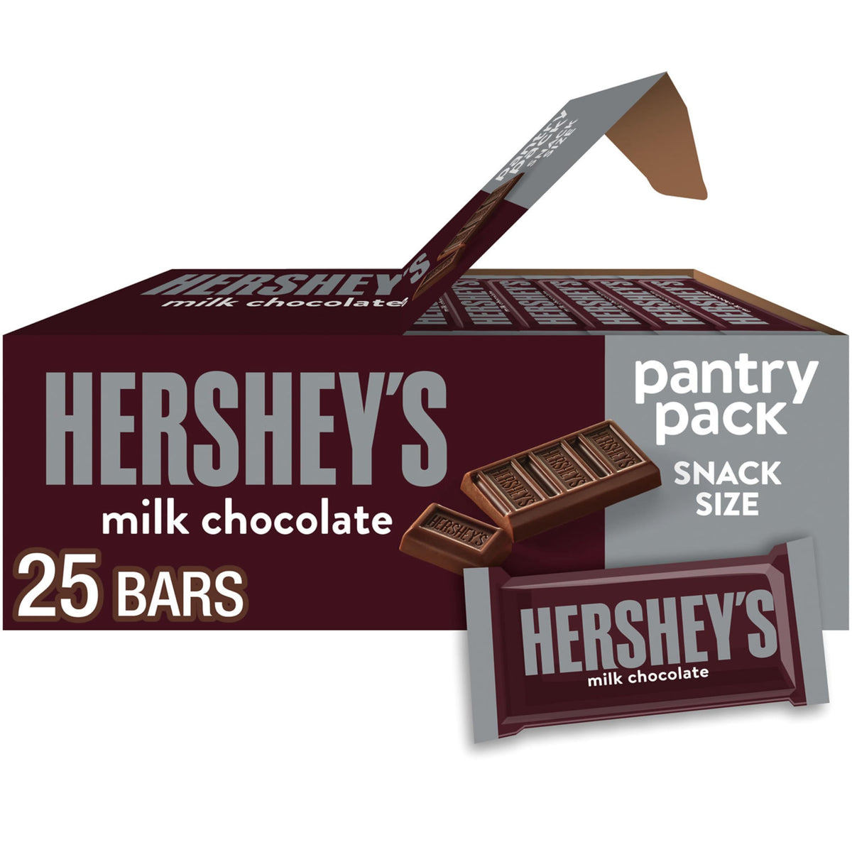 HERSHEY'S Milk Chocolate snack-size pack front for easy sharing