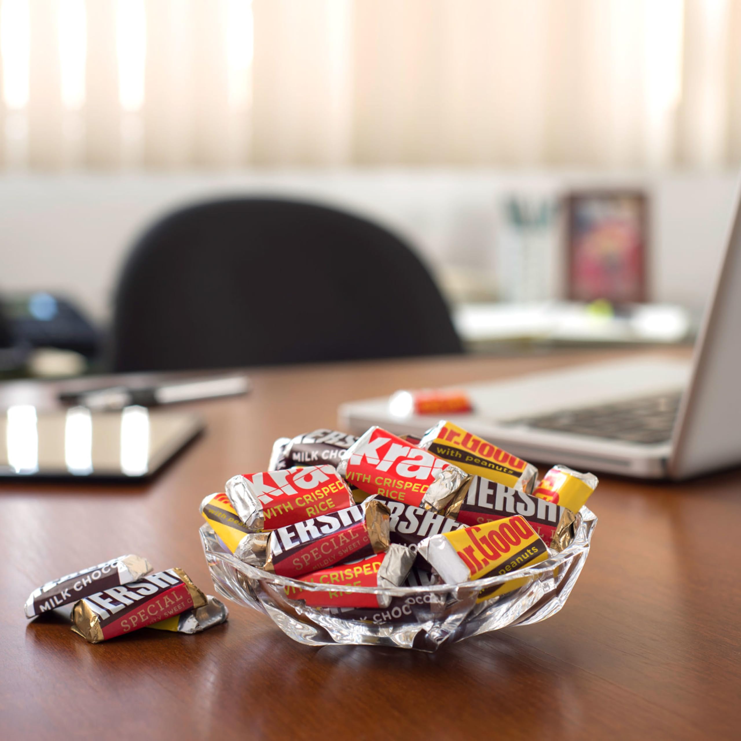 HERSHEY'S Miniatures Krackel Bars, crisped rice crunch in a bite-sized treat.