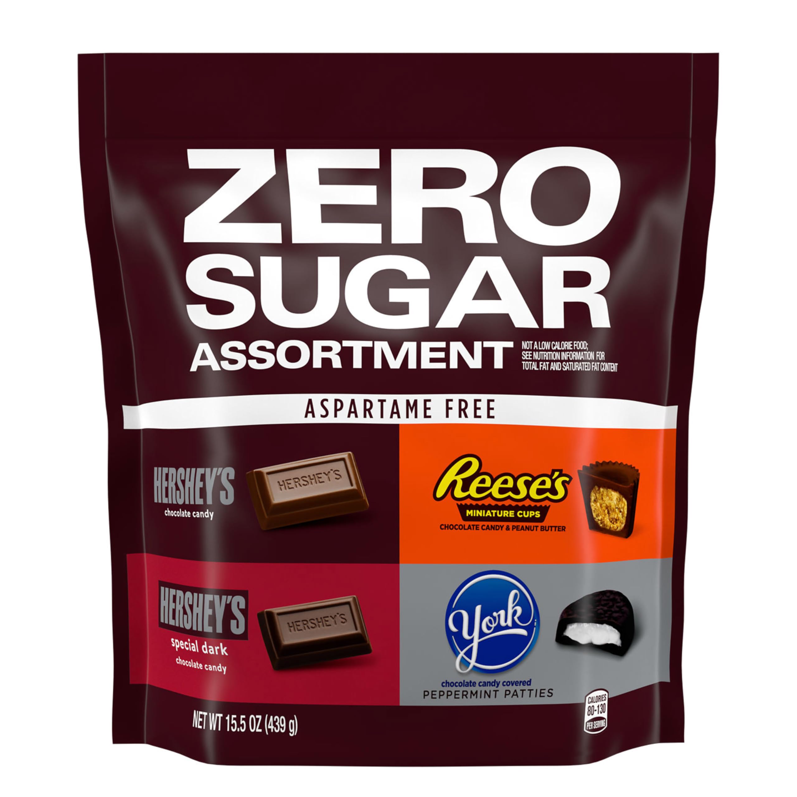Hershey's Special Dark zero-sugar bars for a rich chocolate option.