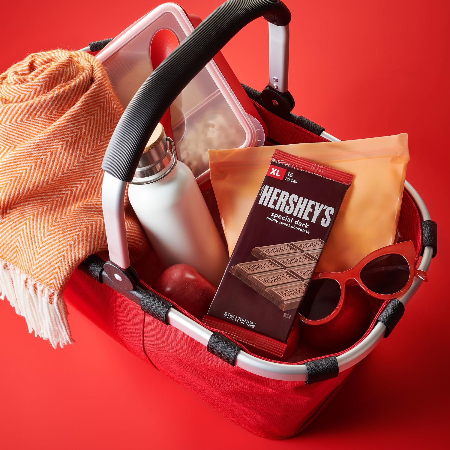 S'mores setup with HERSHEY'S Special Dark for a warm campfire treat