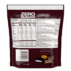 Hershey's zero-sugar variety bag back with packaging details.