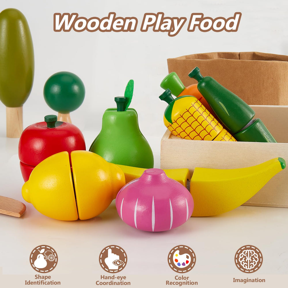 HERSITY colorful fruit and veggie pieces encourage sorting and sequencing tasks