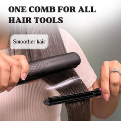 HerStyler hair straightening comb pink glides hair for smoother detangling