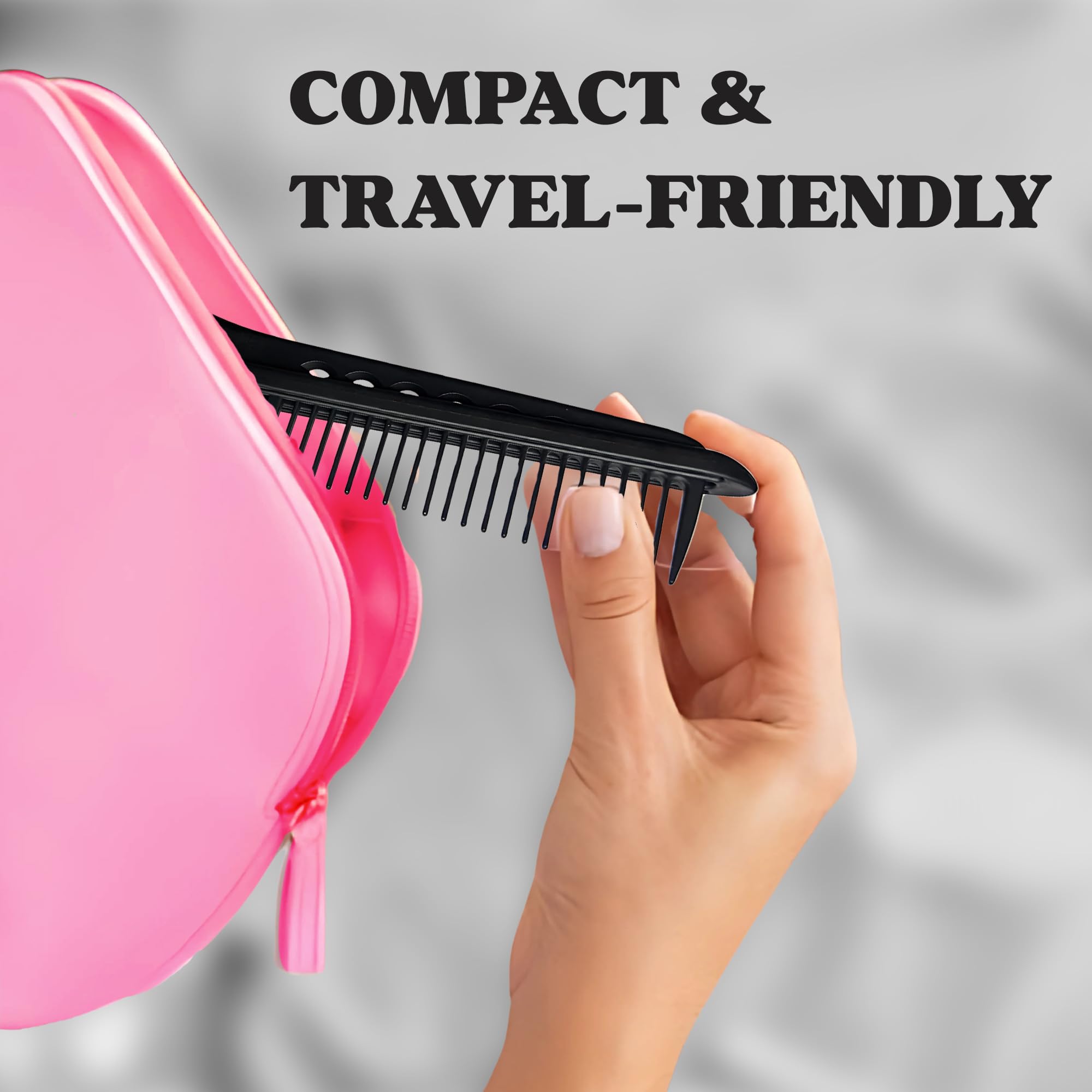 HerStyler hair straightening comb pink prep tool for detangled sections