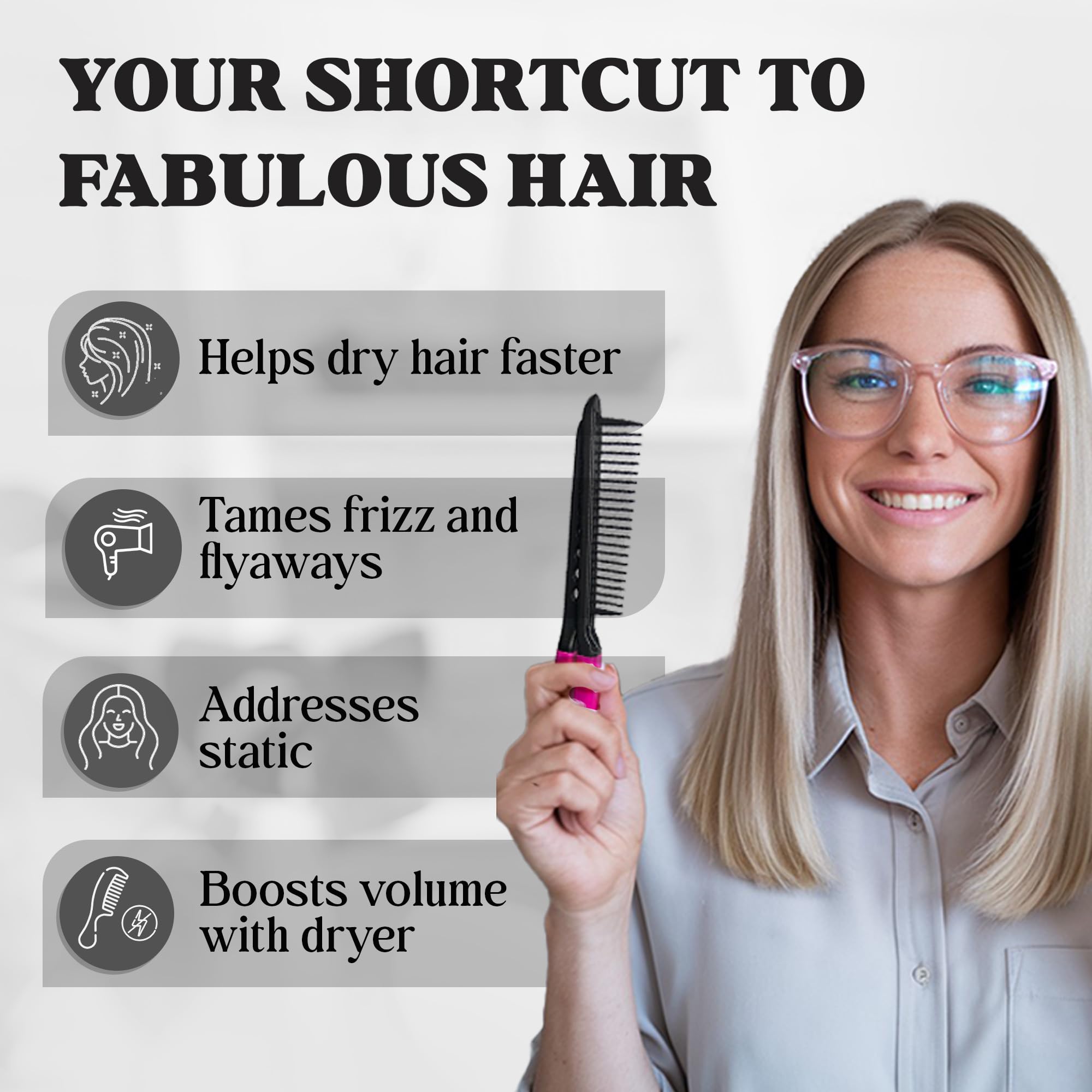 HerStyler keratin comb pink heat-safe grip for fast touch-ups