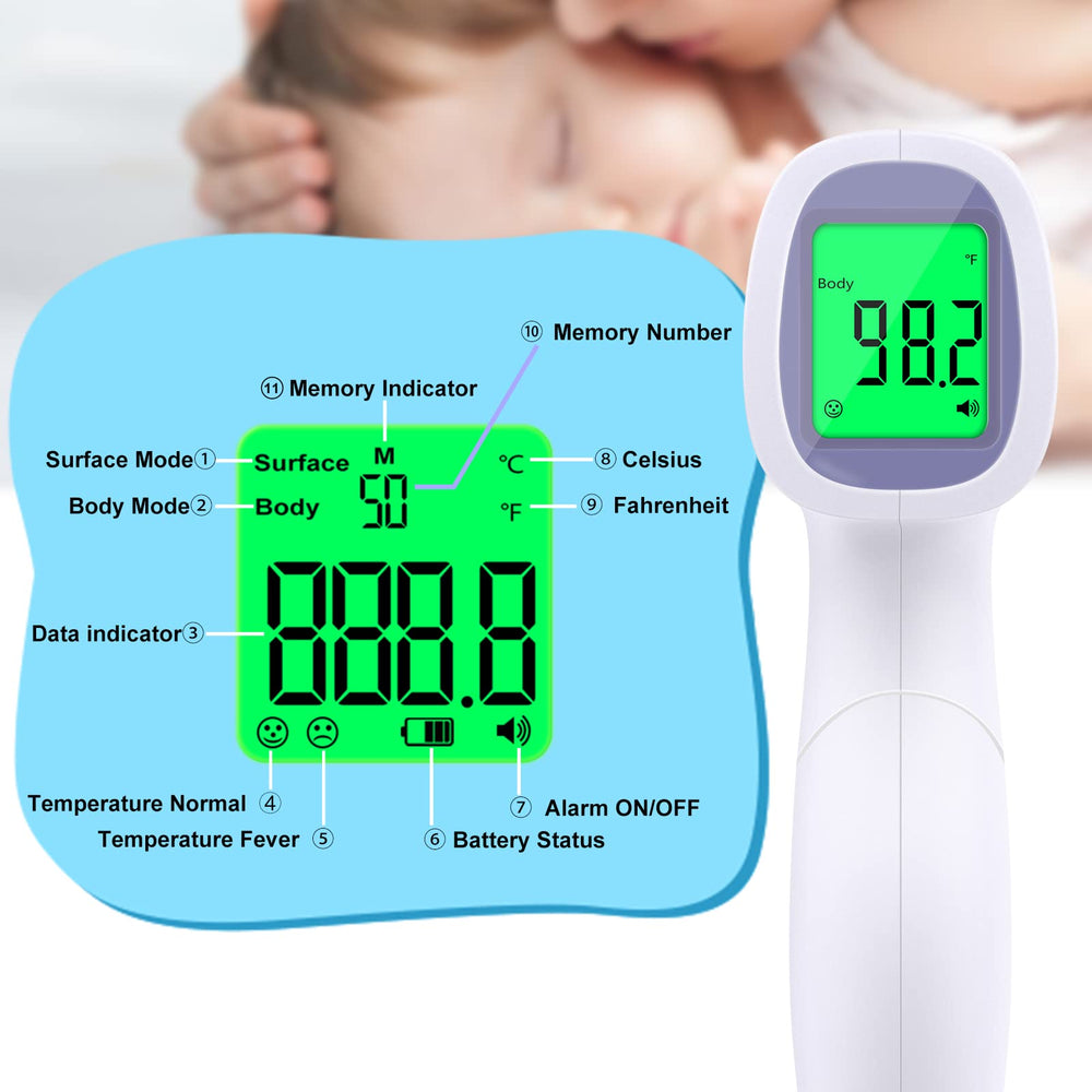 Hetaida family-friendly thermometer for babies, kids, and adults.