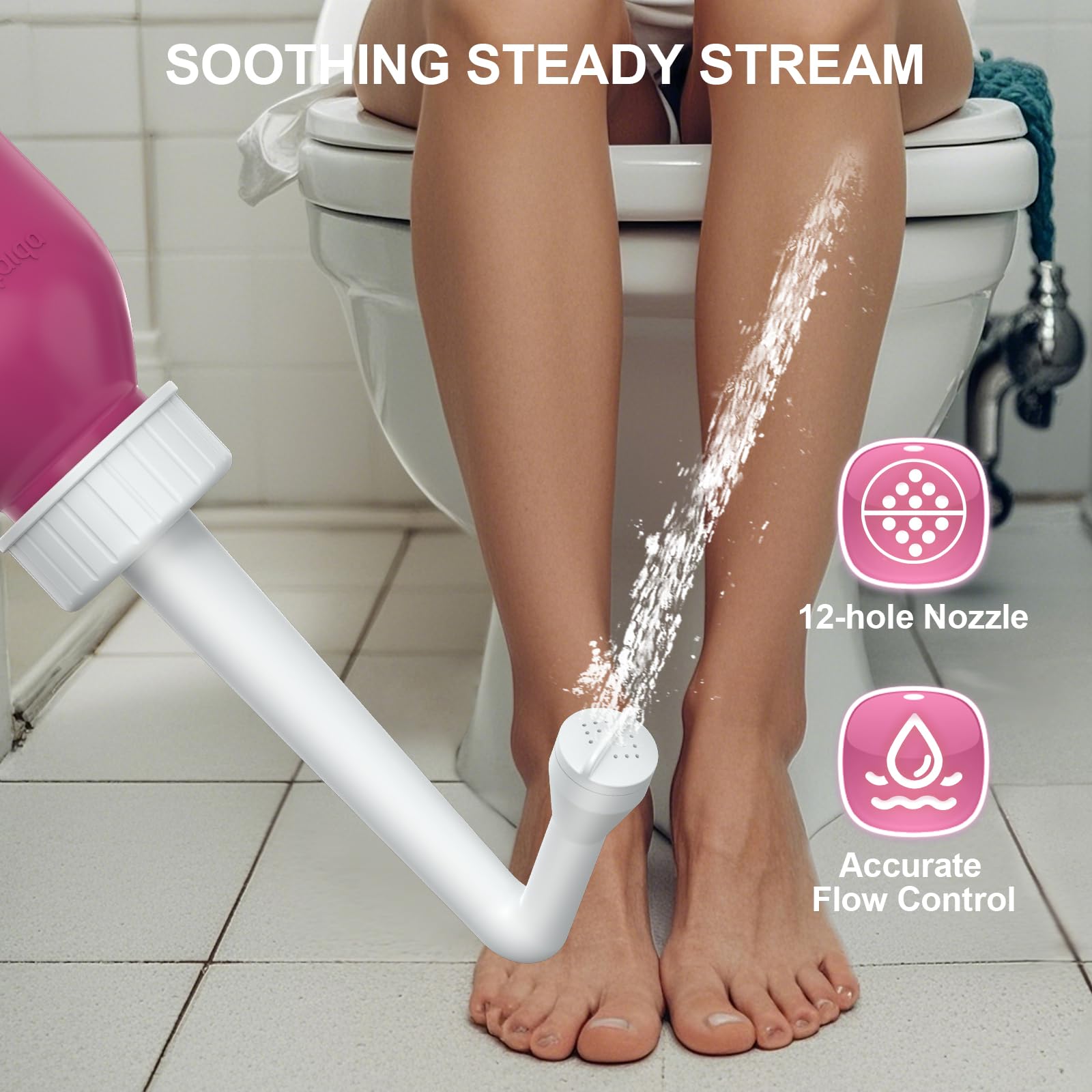 Hetaida peri bottle's 12-hole nozzle delivers steady, comfortable spray