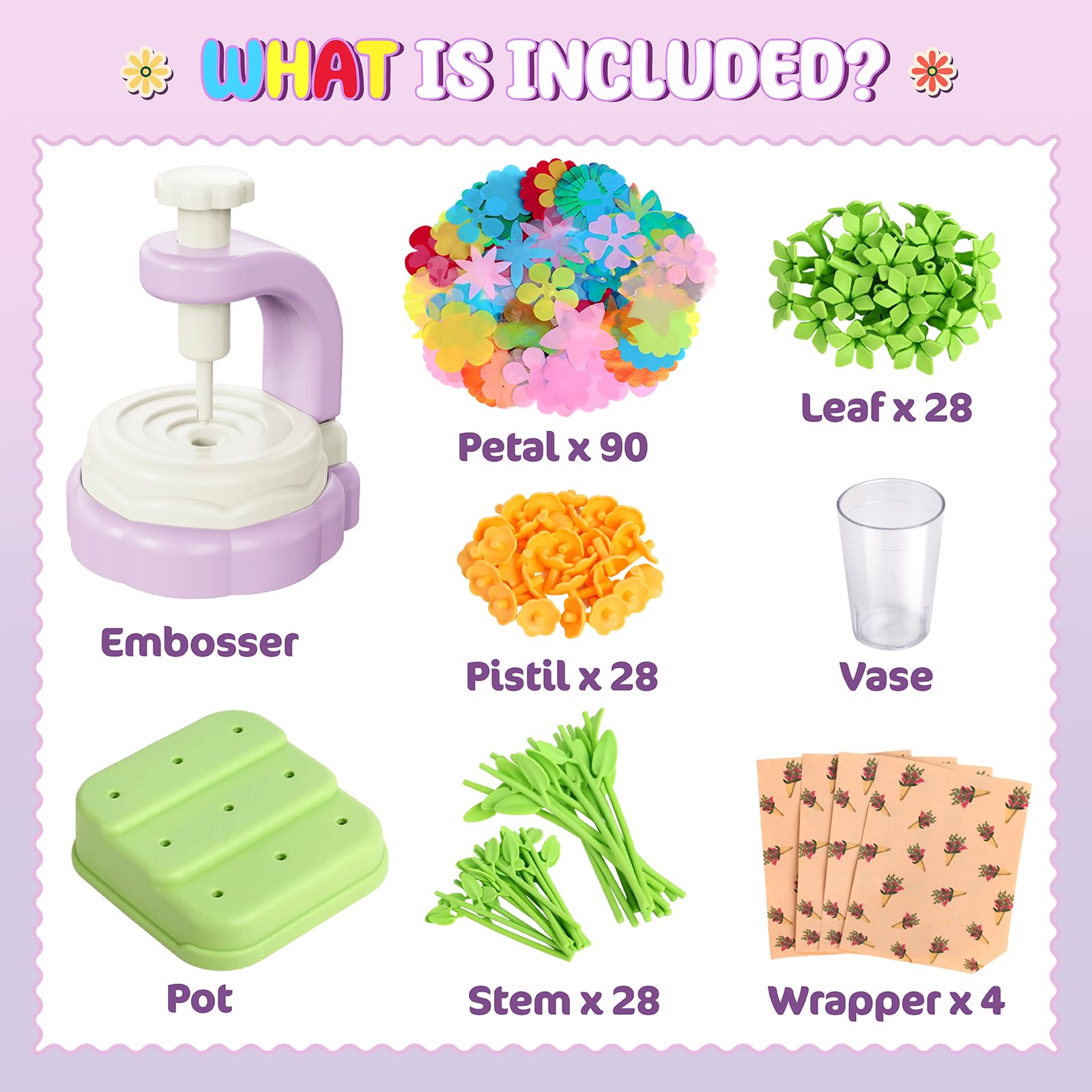 Hetbls stems and bases provide sturdy support for kid-friendly crafts