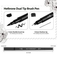 Hethrone brush-tip close-up shows flexible nib for expressive strokes in art and lettering.