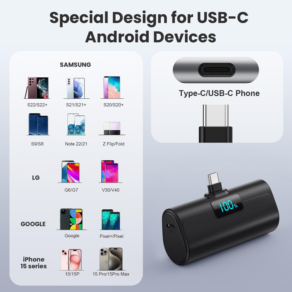 HETP Built-in USB-C connector simplifies charging without cables.