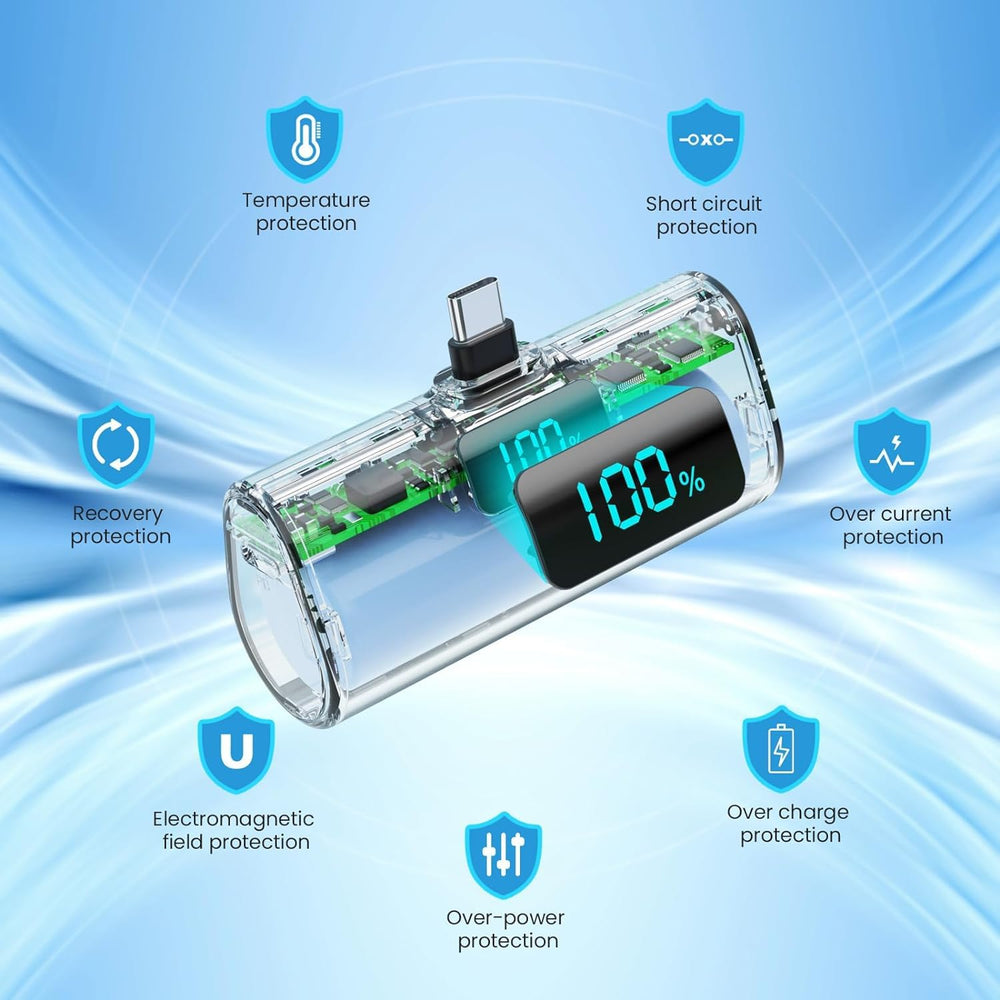 HETP Compact travel-friendly charger for bags and pockets.