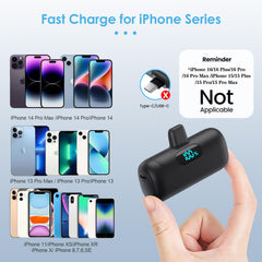 HETP mini charger side view showing its palm-size portability