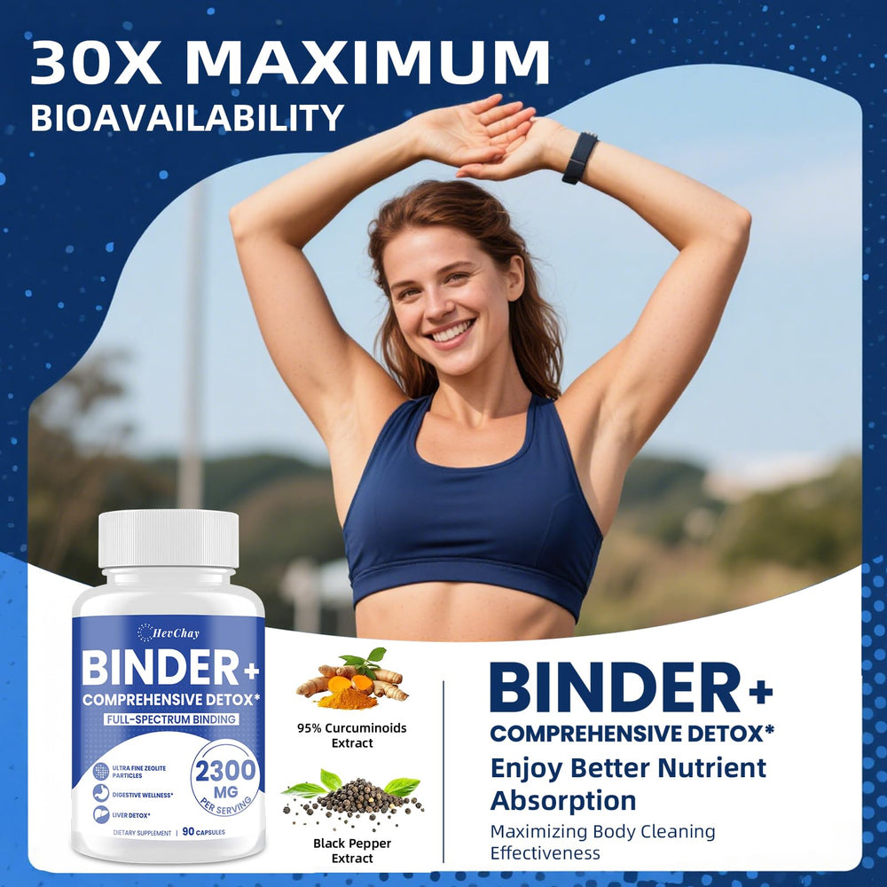 HevChay Detox Binder gut balance with prebiotics and probiotics for digestion.