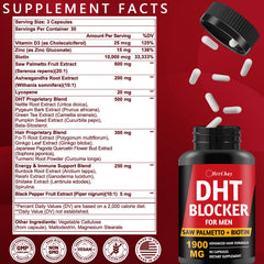 HevChay DHT Blocker label close-up highlights active ingredients for informed use.