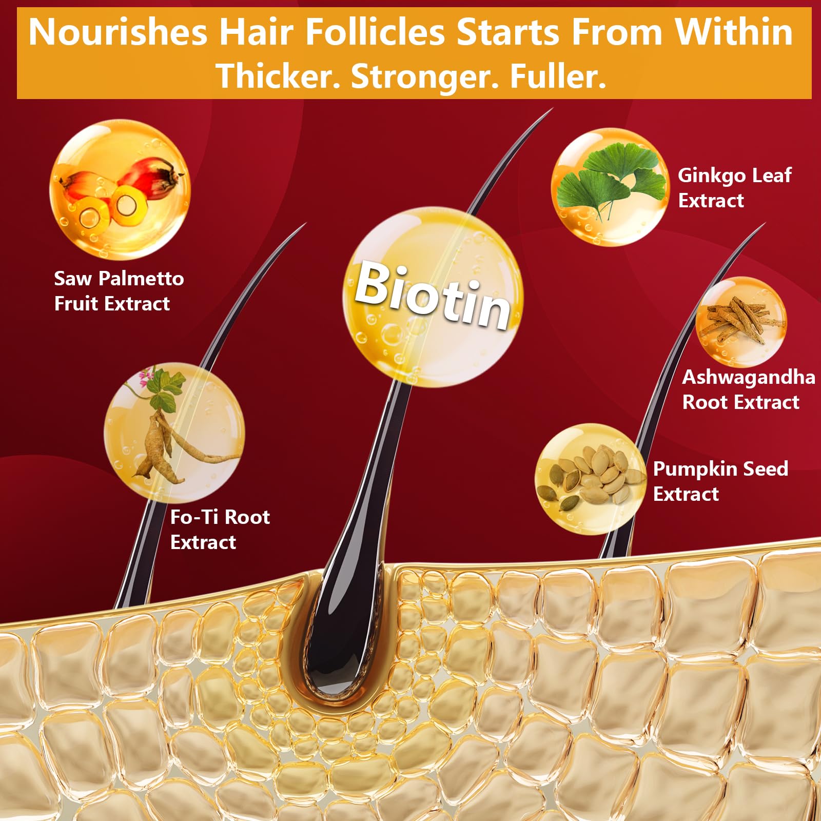 HevChay DHT Blocker zinc and vitamin D reinforce hair-supporting nutrients.