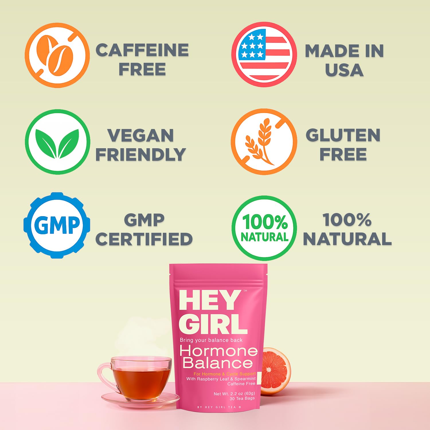 Hey Girl Tea daily ritual tea bags for easy preparation and support.