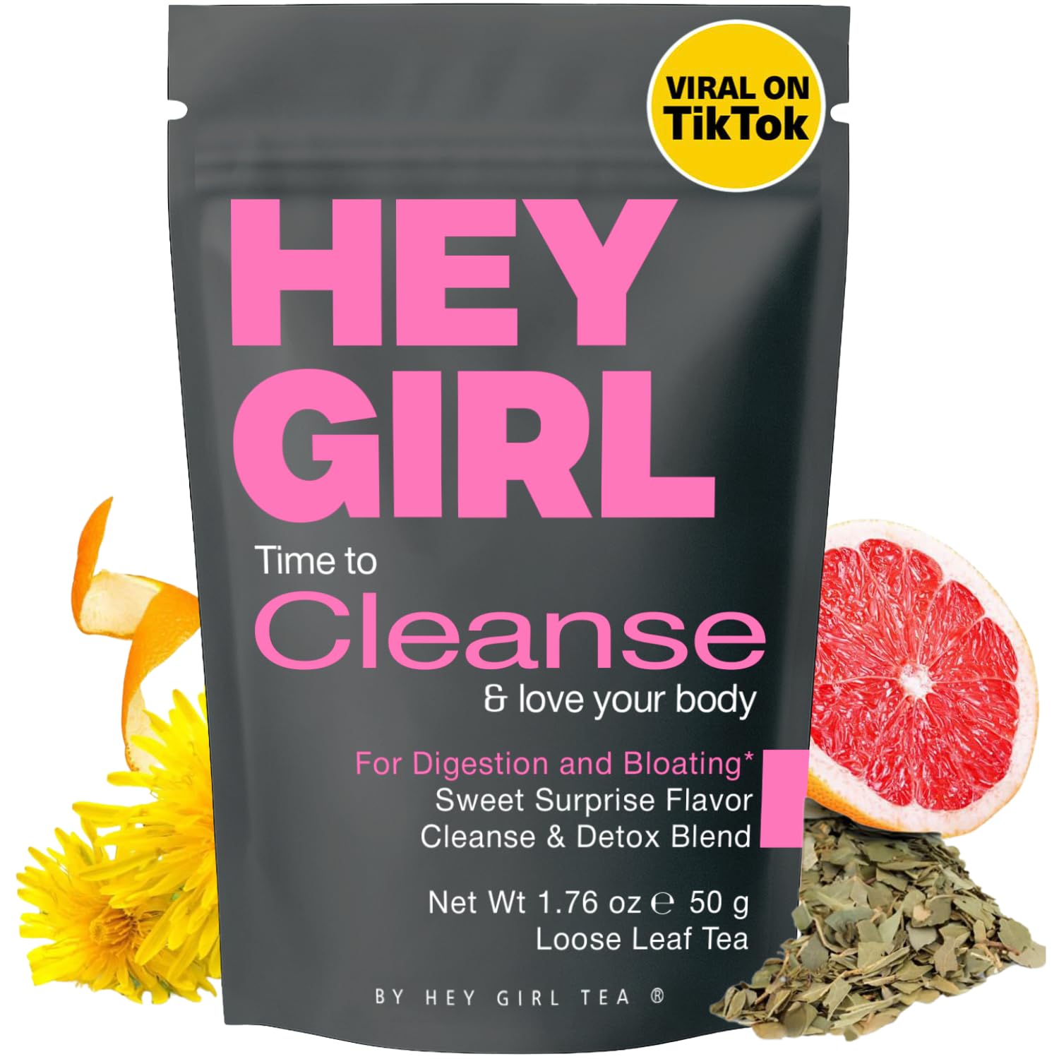 Hey Girl Tea detox tea bottle pour in a soothing evening ritual for gentle cleansing