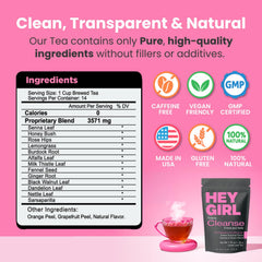 Hey Girl Tea detox tea loose leaves in a cup ready for a calming digestion aid