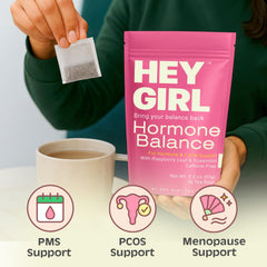 Hey Girl Tea spearmint and raspberry leaf highlight refreshing flavor and gentle balance.