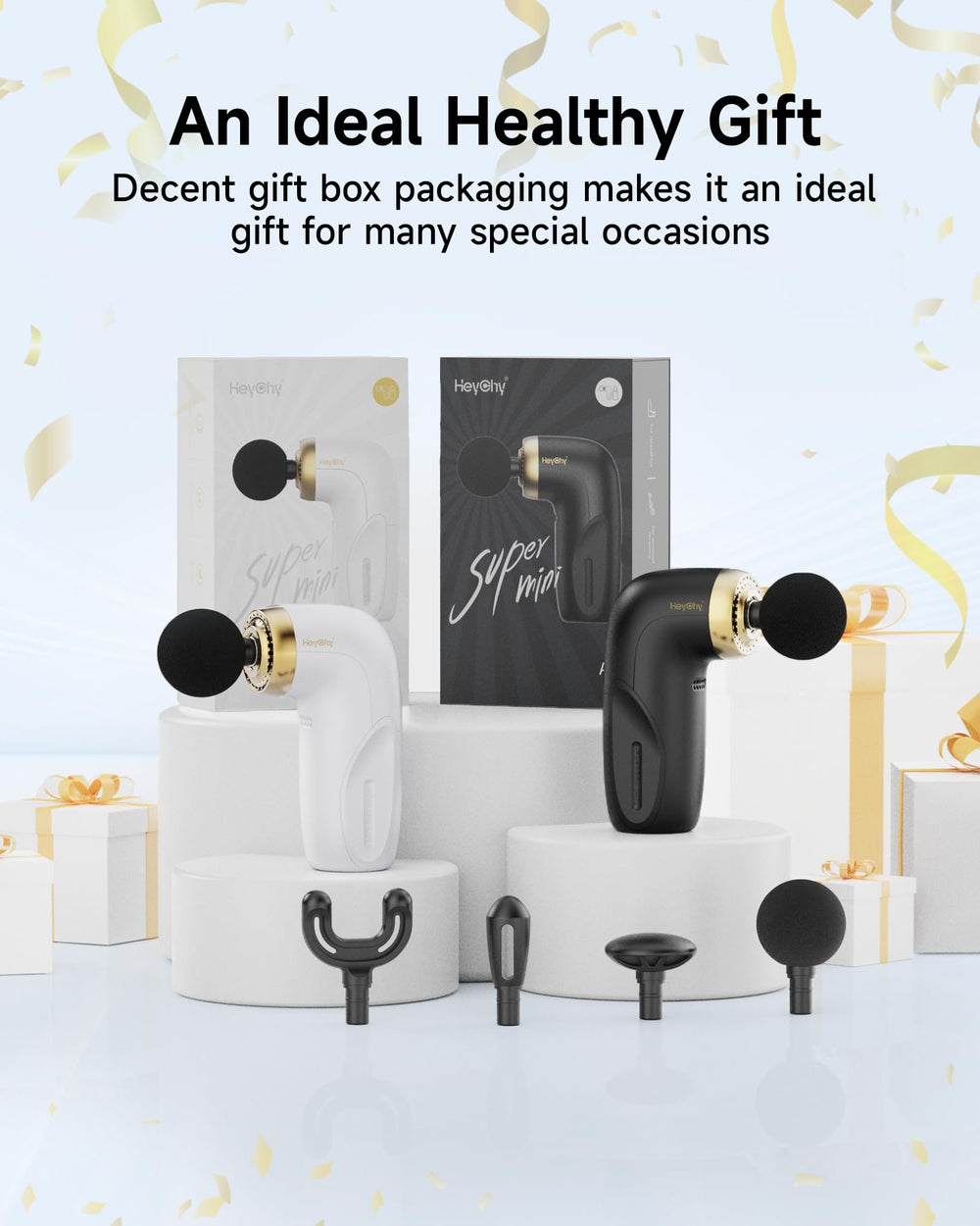 HeyCHY A1 mini massage gun compact design ideal for home gym use.