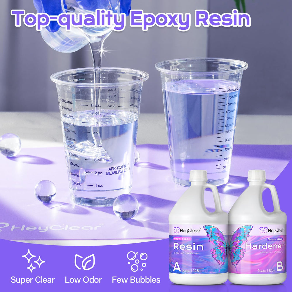 HeyClear epoxy resin 2-part mix in equal parts for reliable casting results