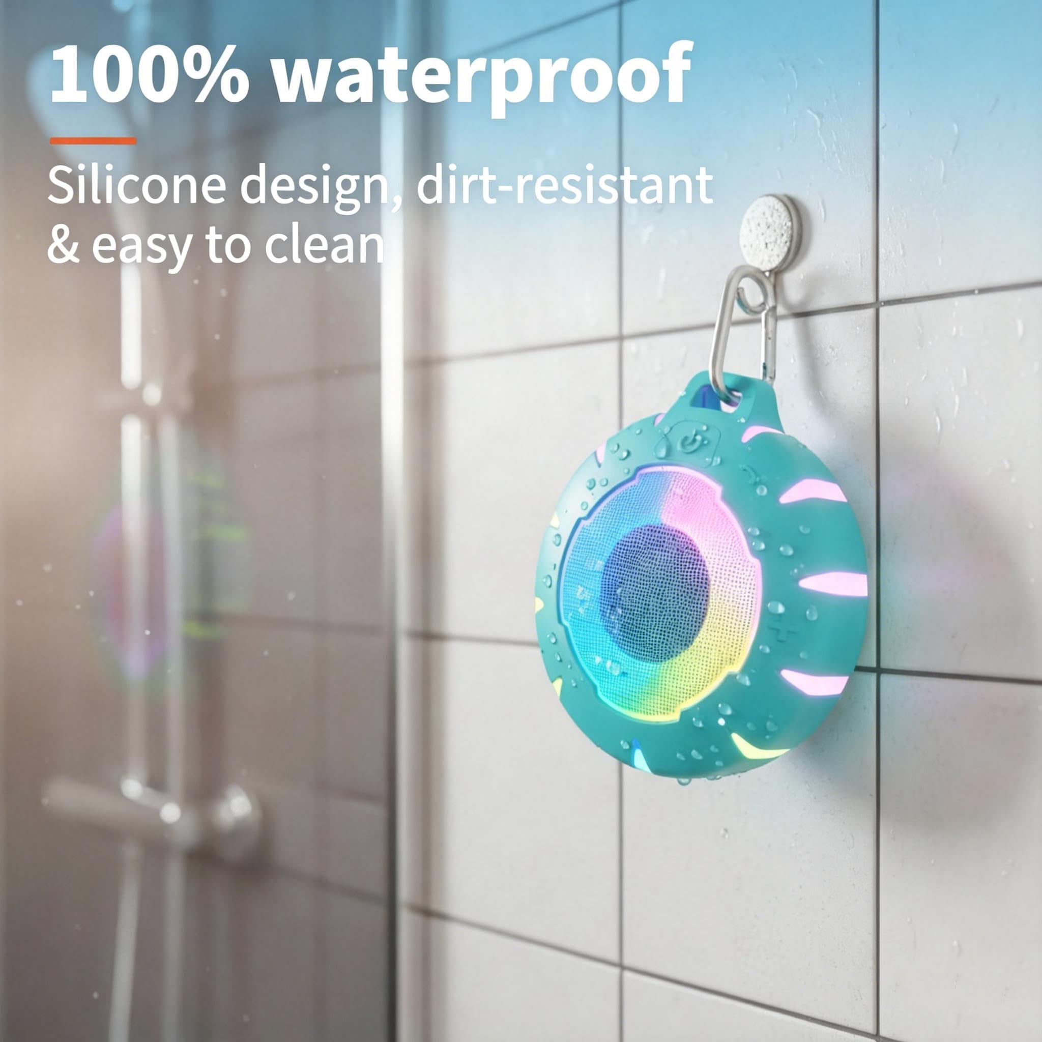 HEYSONG crystal-clear-audio-bass enhances showers, pool days, and trips.