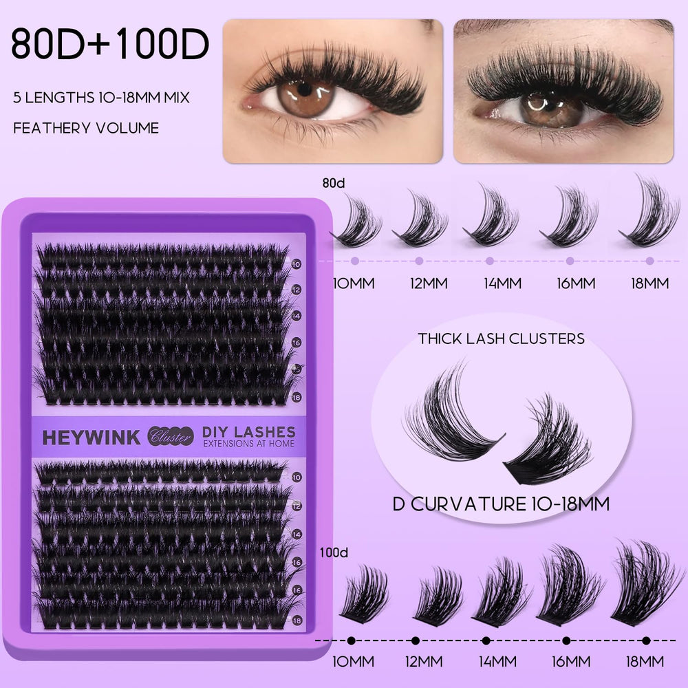 HEYWINK 10-18mm mixed lengths enable customizable thick and wispy styles.