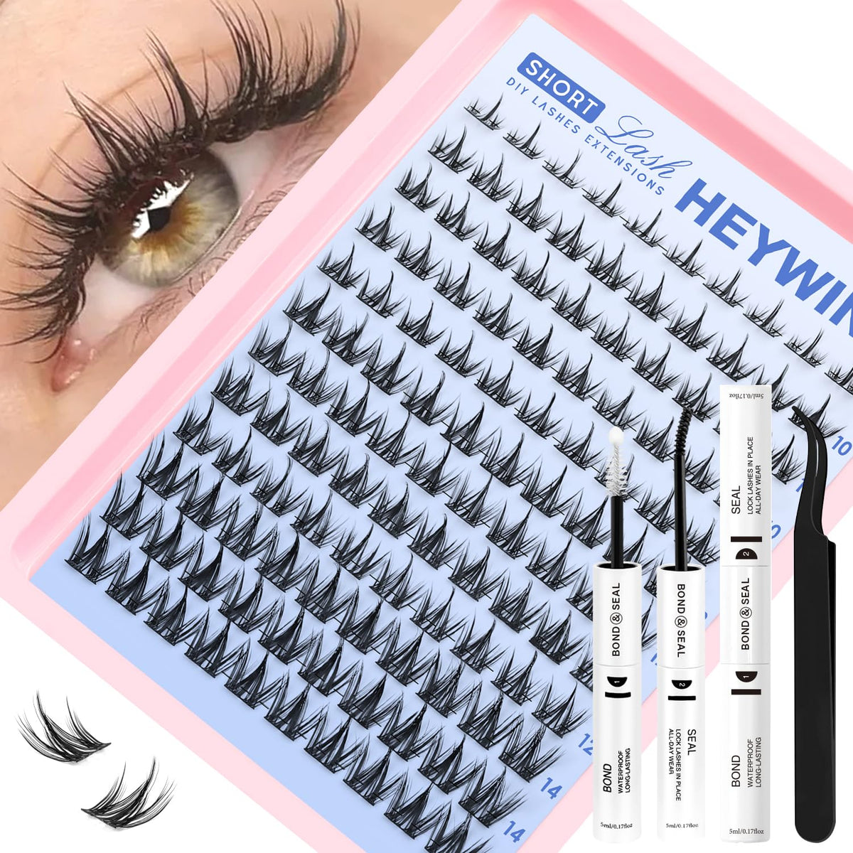HEYWINK Manga Lash Clusters Kit packaged for convenient storage and shopping.