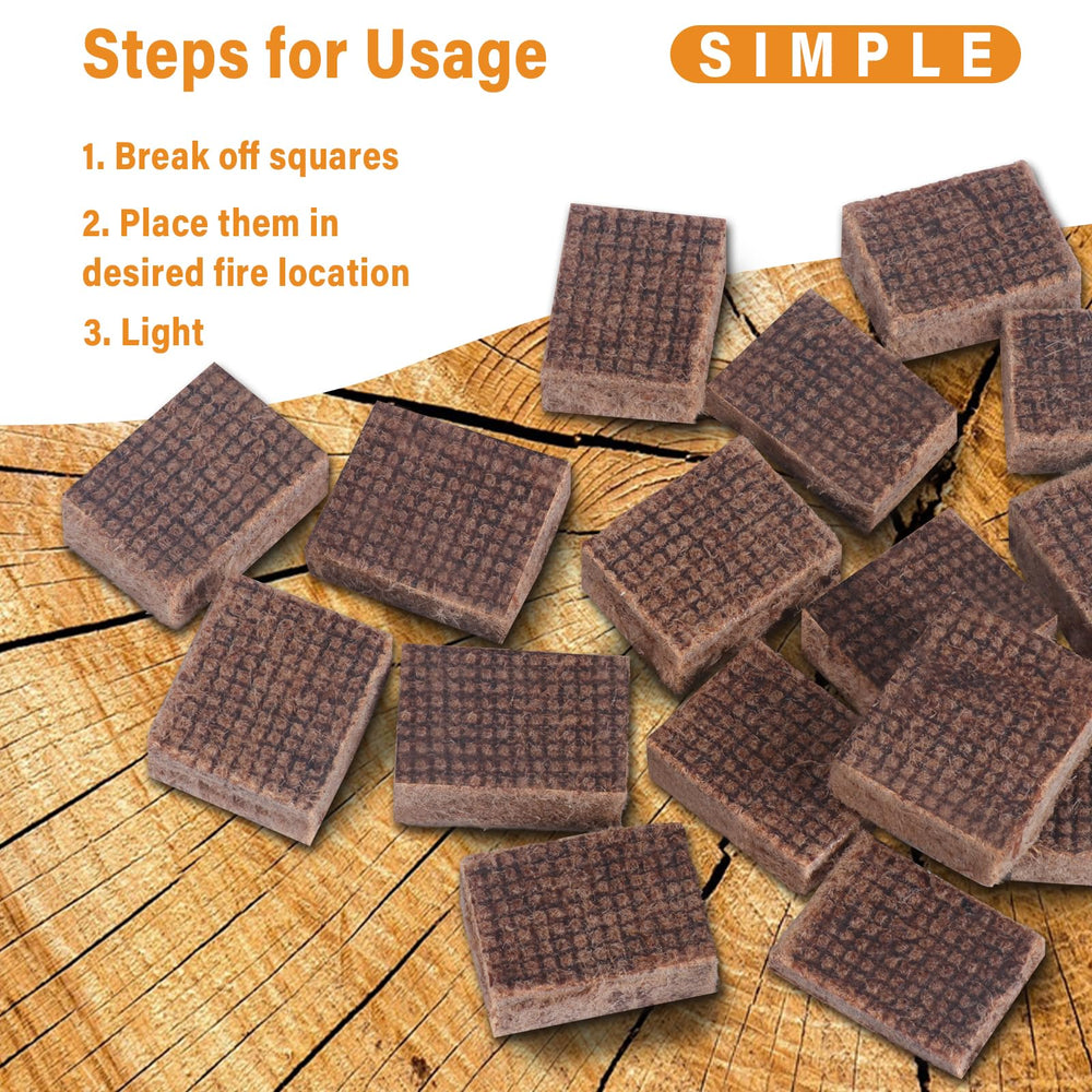 HGD Fire Starter 64 Mini Square is versatile for BBQs, fireplaces, campfires, and fire pits.