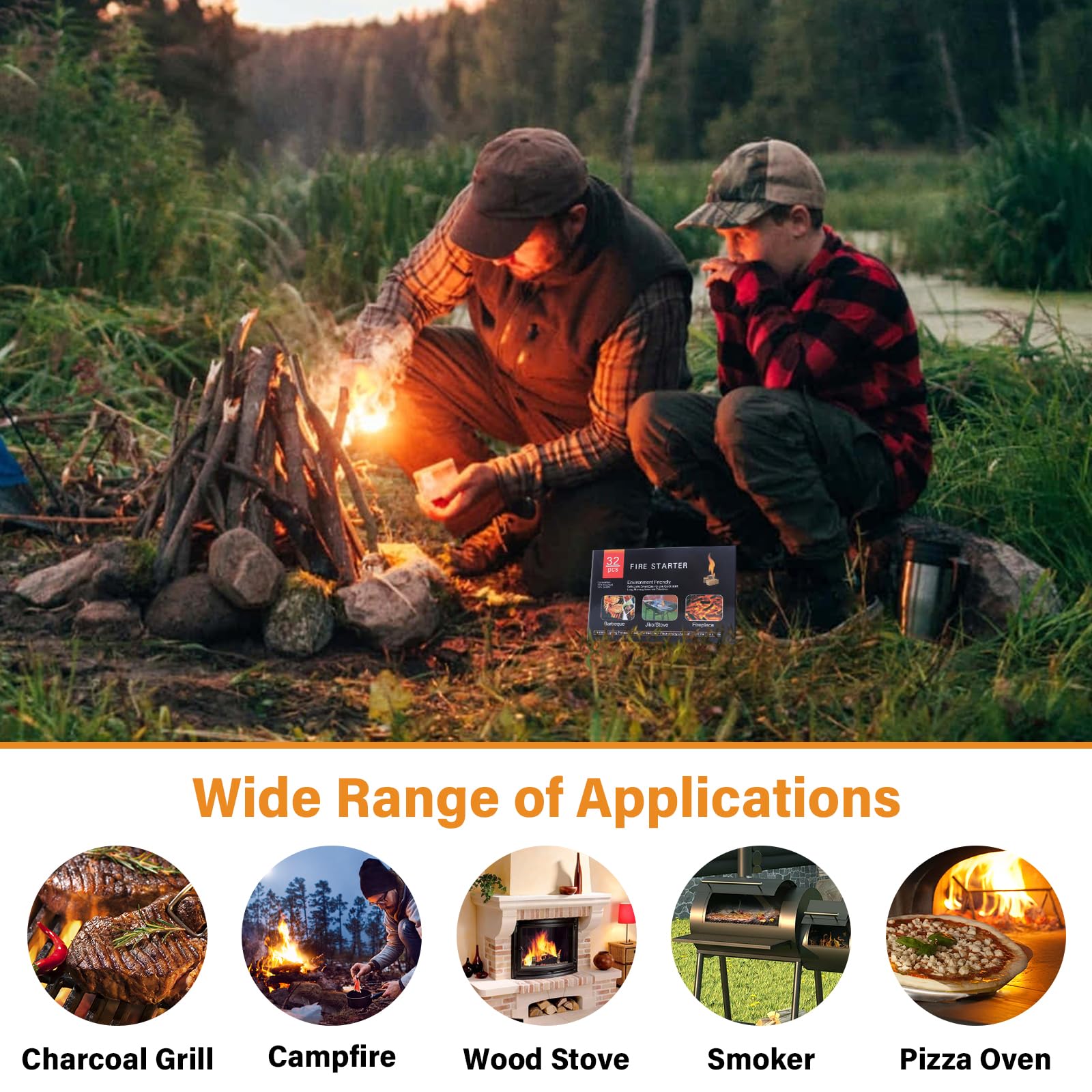 HGD Fire Starter 64 Mini Square is a camping essential for fast, reliable flame ignition.