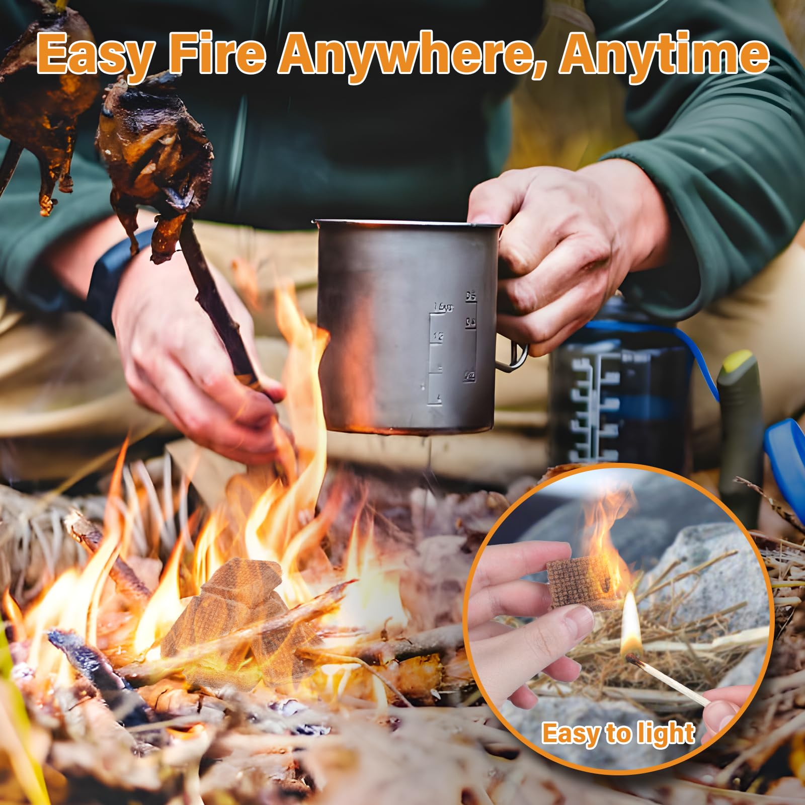 HGD Fire Starter 64 Mini Square helps ignite without flavor transfer to food.
