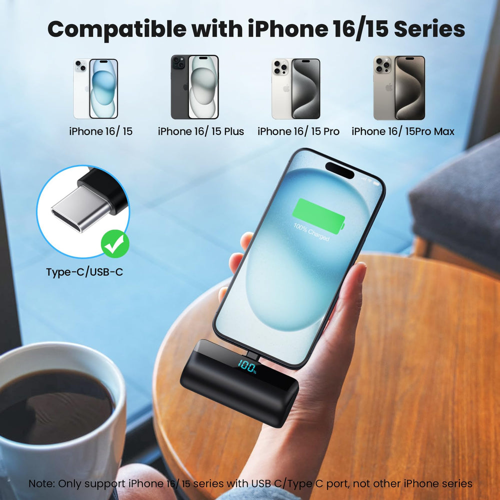 HHETP 5500mAh USB-C PD fast charger for rapid top-ups.