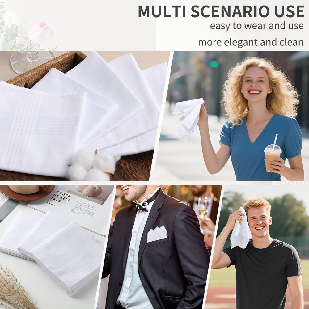 HHHAZ wedding-ready white hankie to complement formal attire