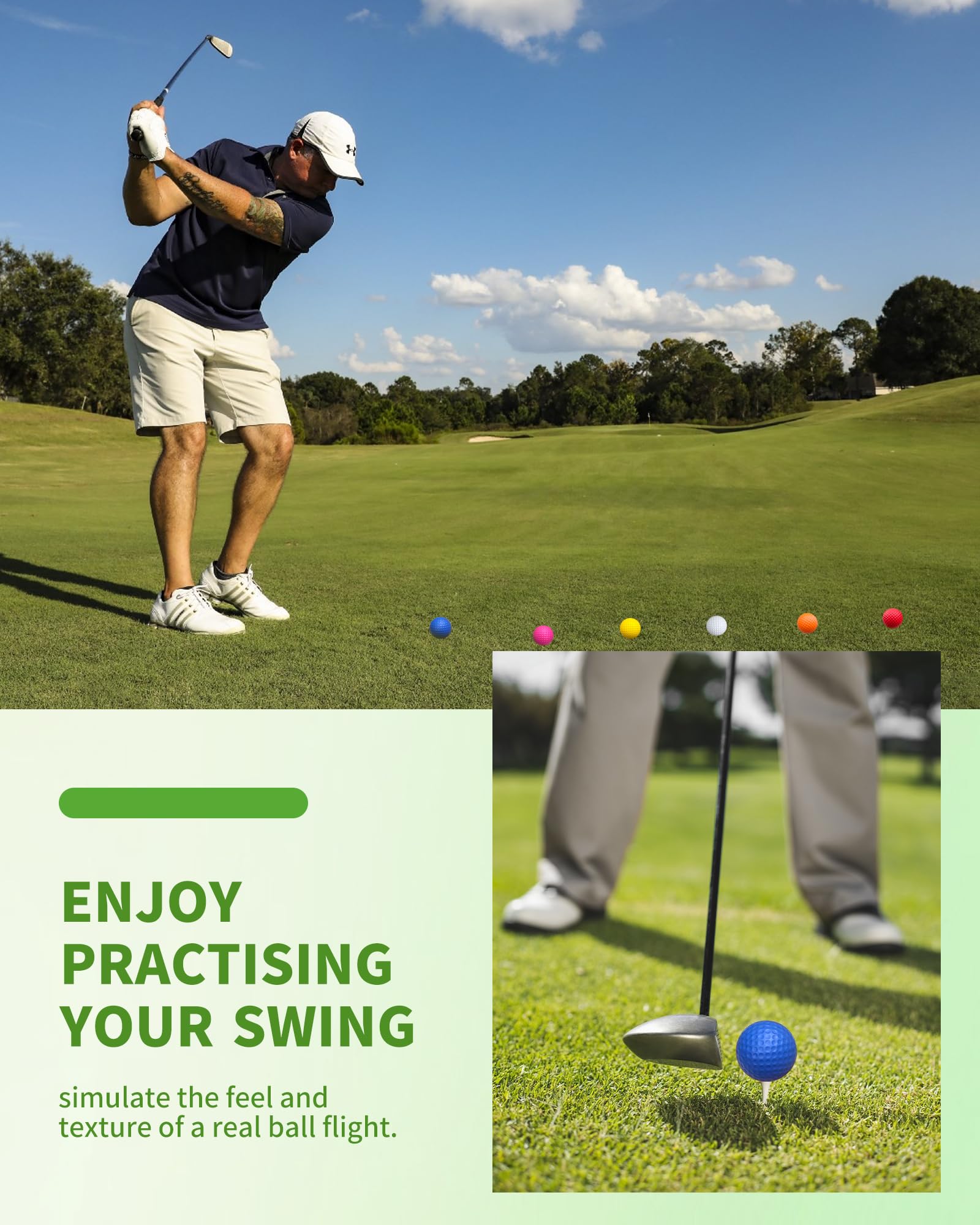 HHLZM soft balls provide realistic feel and feedback during swings