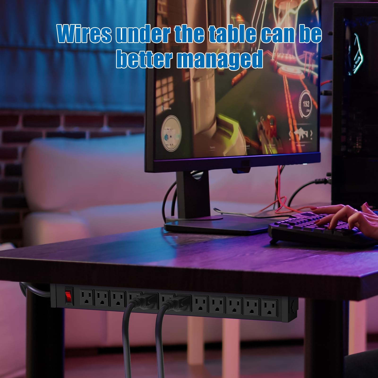 HHSOET 12-outlet metal power strip supports heavy-duty device charging.
