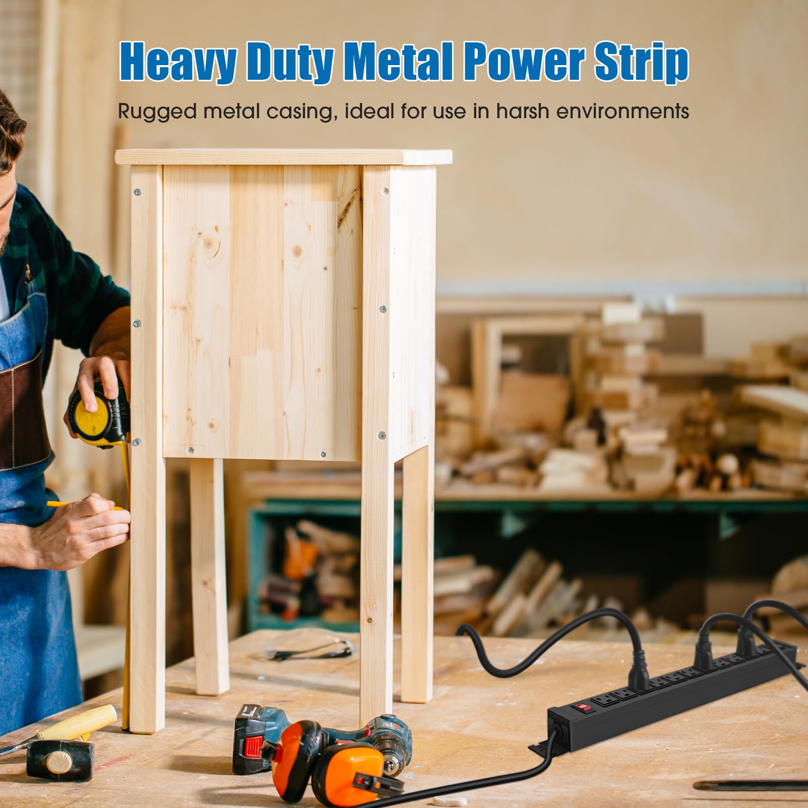 HHSOET rotating mountable power strip sturdy construction for daily use.