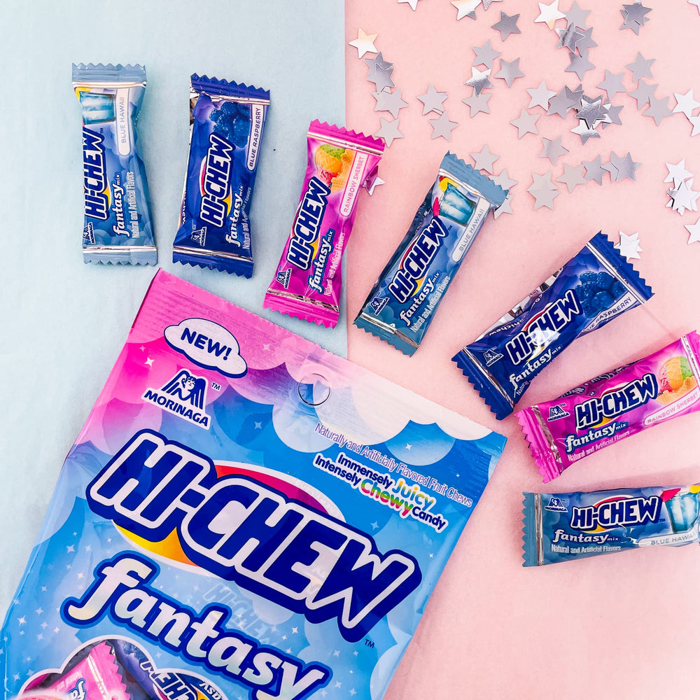 HI-CHEW Blue Hawaii candies offer tropical flavor and chewy texture for a refreshing break.