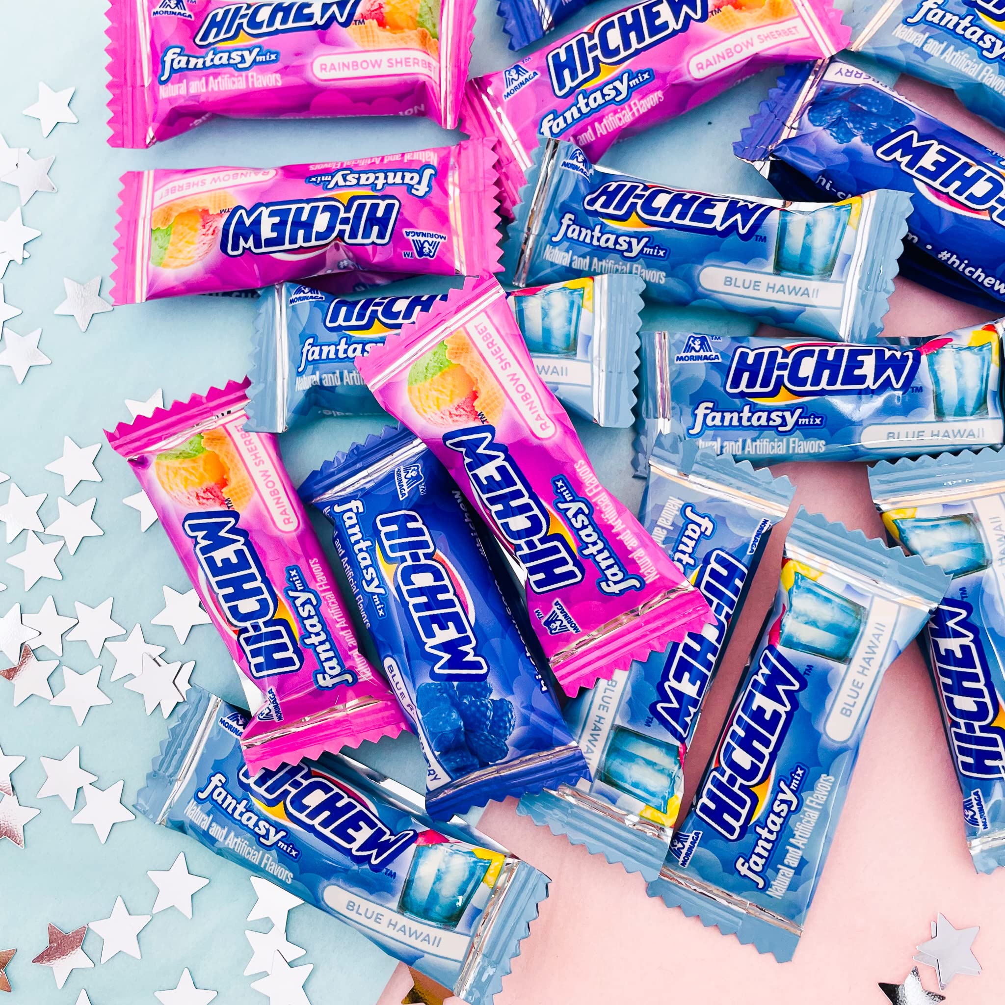 HI-CHEW Blue Raspberry candy provides fruity sweetness perfect for lunch boxes.