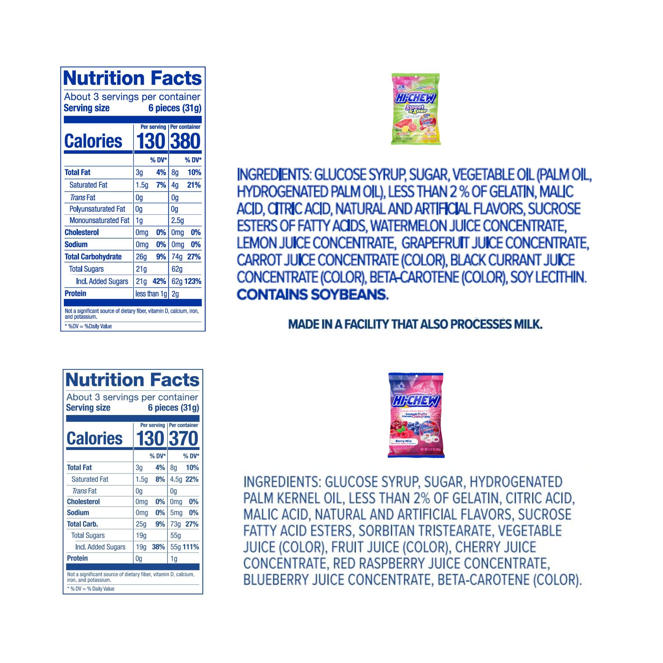 Individually wrapped HI-CHEW candies stay fresh on the go