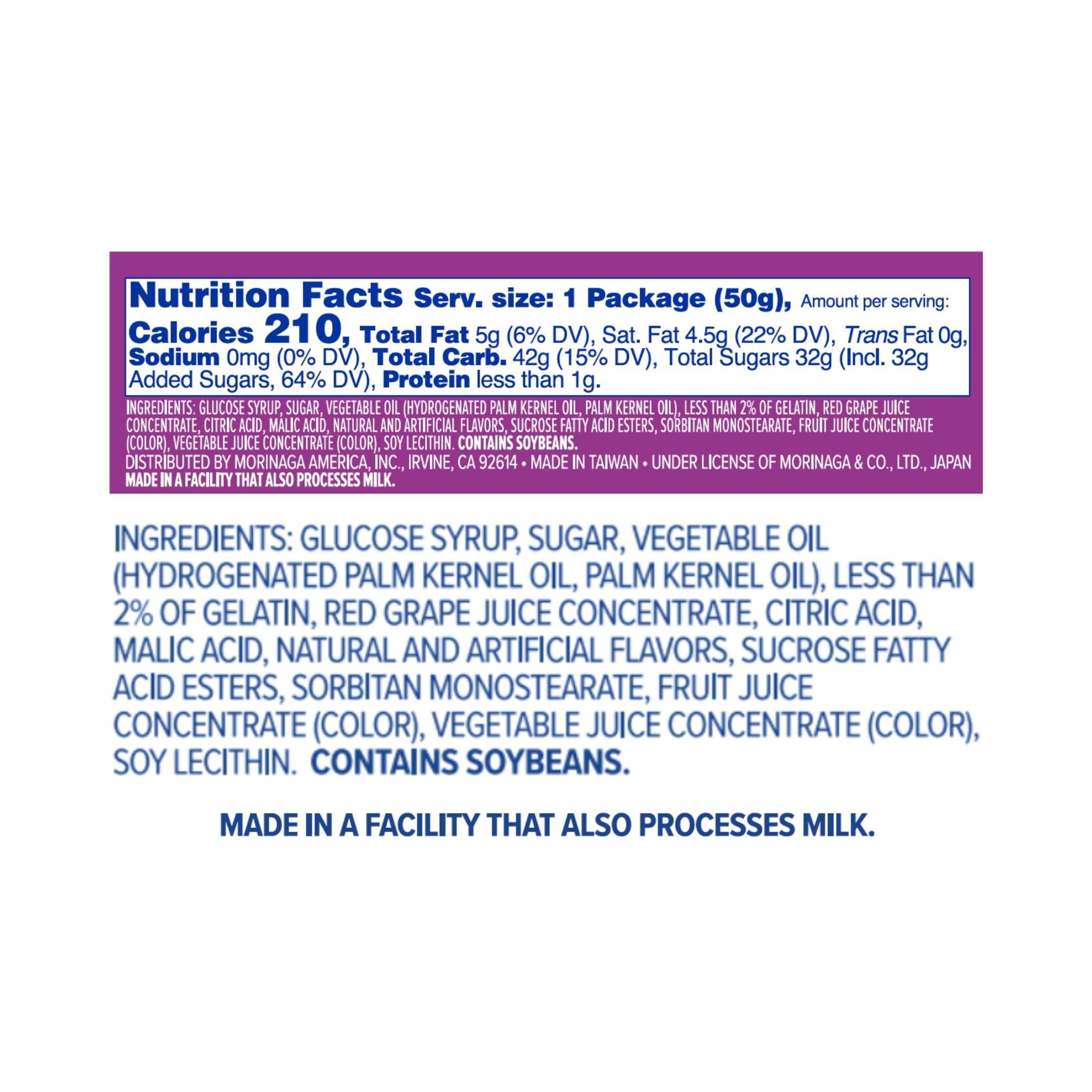 HI-CHEW Grape sticks closeup fruit juice flavor detail highlighting real fruit juice.