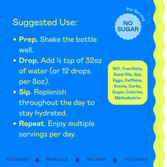 Hi-Lyte electrolyte drops measuring scene highlighting simple dosing.