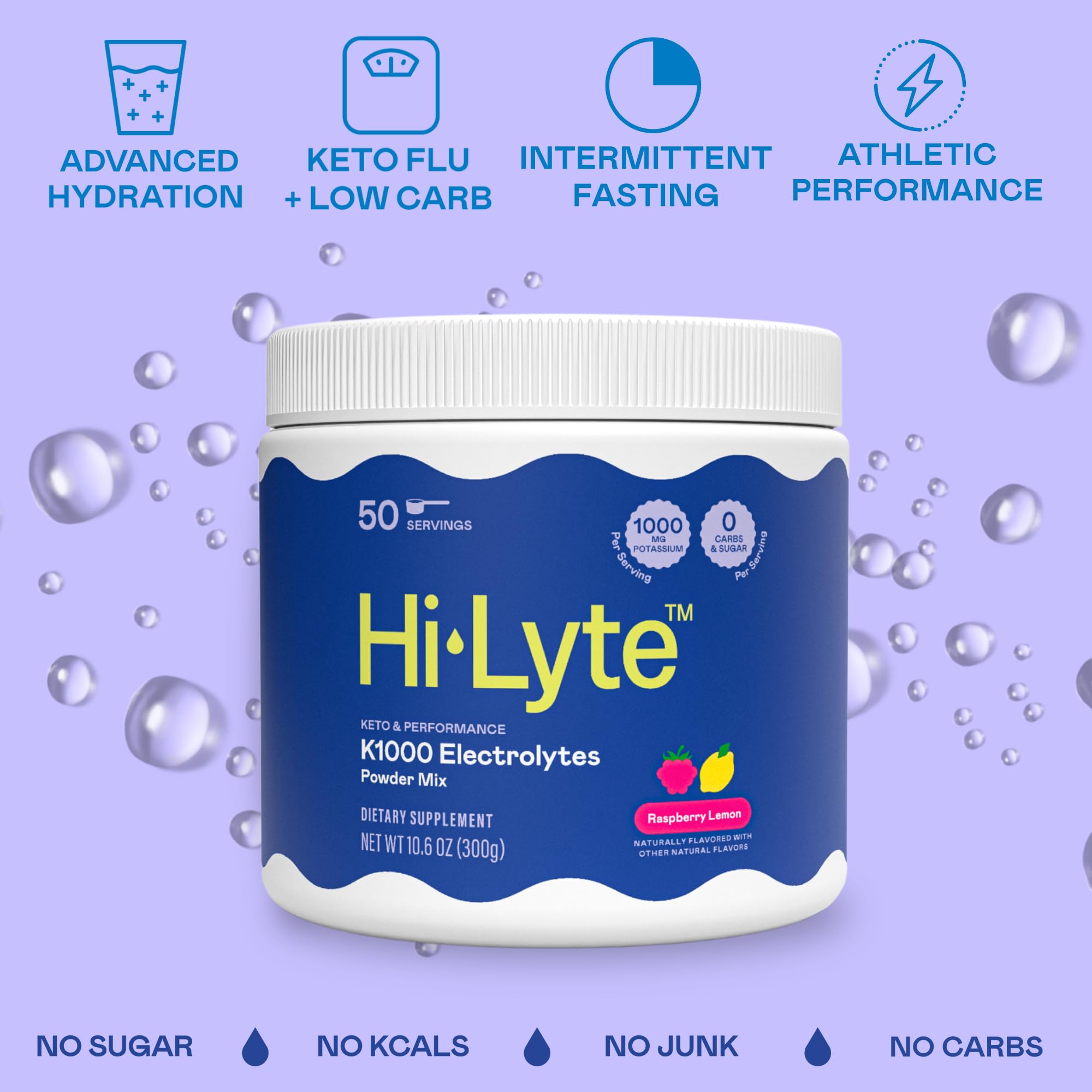 Pouring Hi-Lyte Keto K1000 into water for rapid rehydration.