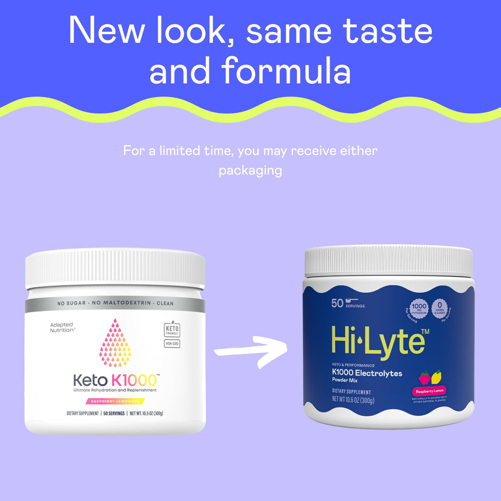 Hi-Lyte Keto K1000 Raspberry Lemon glass ready for post-workout hydration.