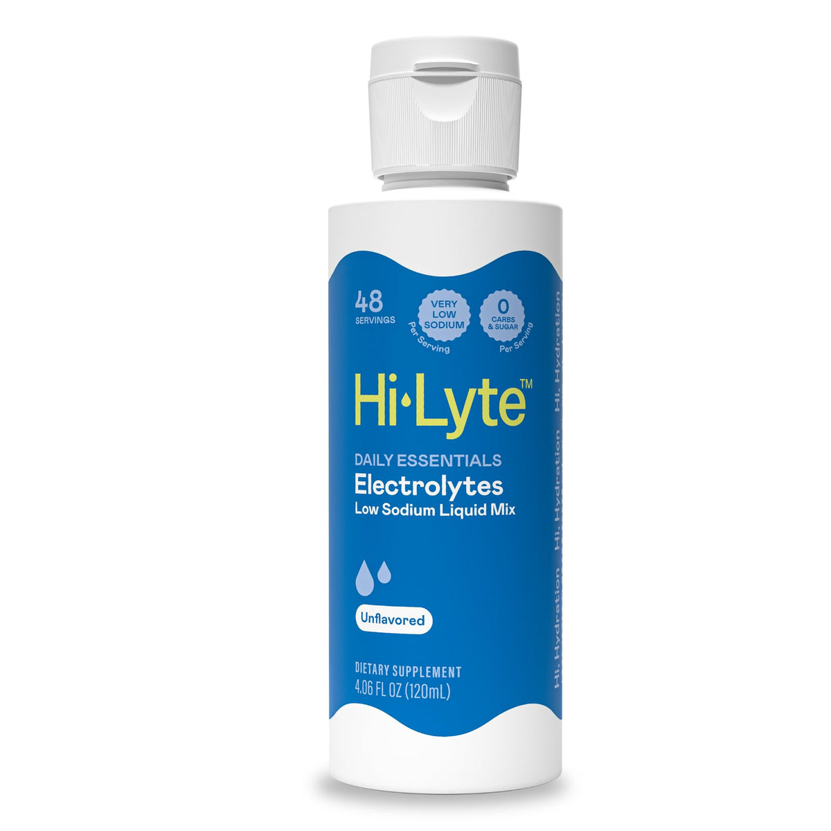 Hi-Lyte low sodium bottle pour showing on-the-go hydration for workouts.