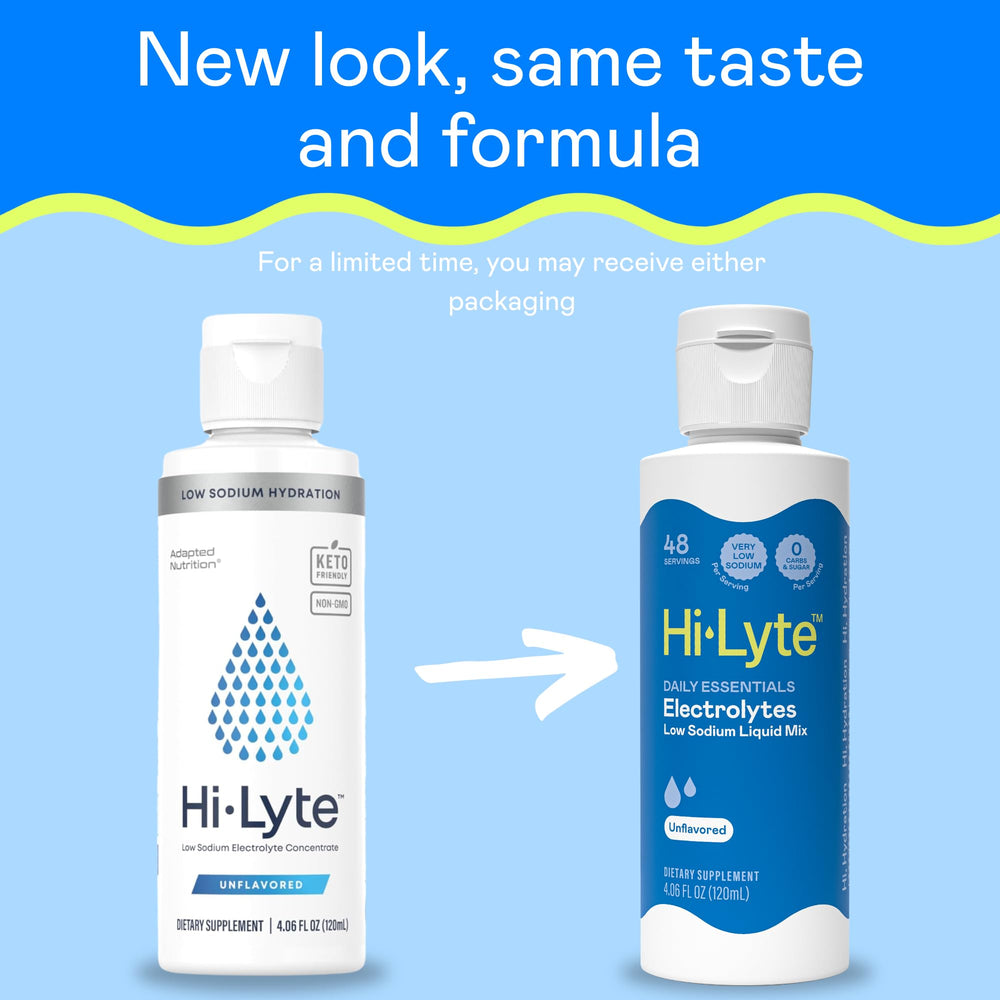 Hi-Lyte low sodium concentrate being mixed into a glass for quick hydration.
