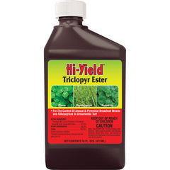 Hi-Yield Triclopyr Ester 16oz bottle for targeted broadleaf weed control in turf