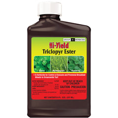 Hi-Yield Triclopyr Ester 8 oz bottle for broadleaf weed control in cool-season turf